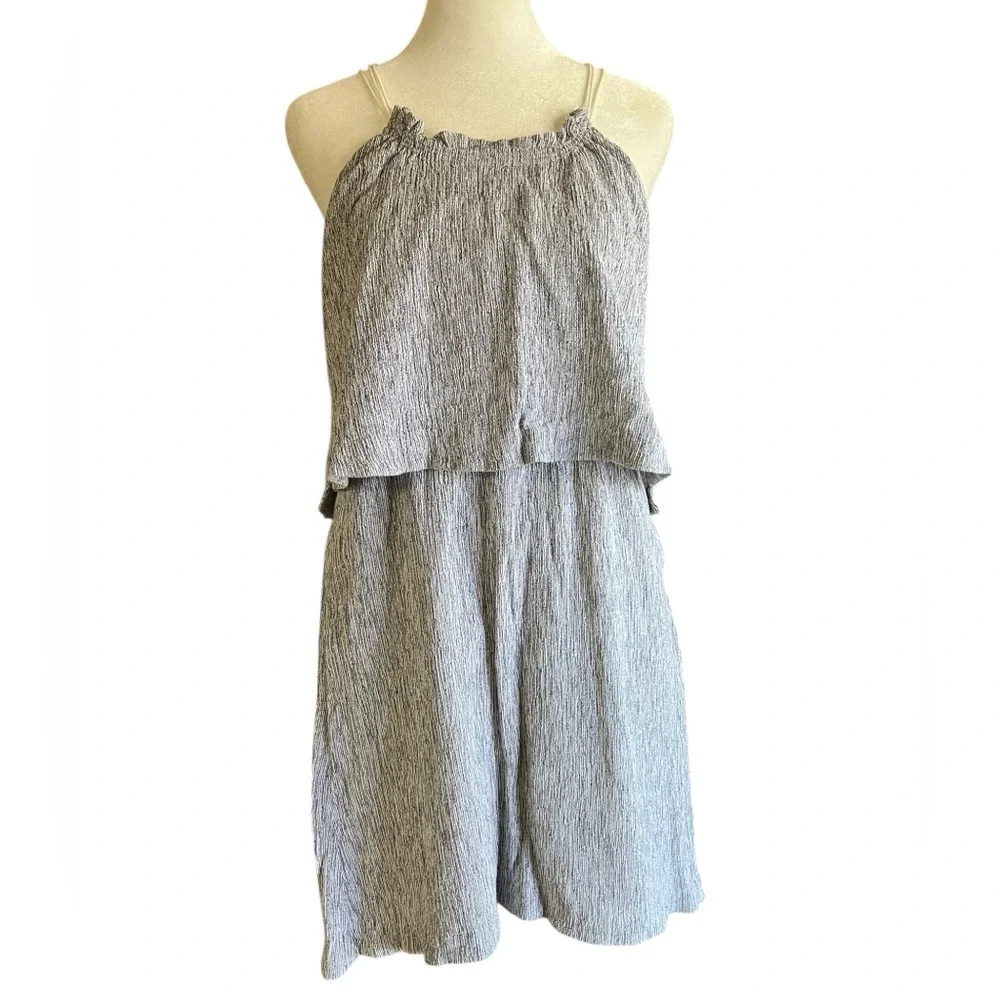 MADEWELL Linen Cotton Dream Drift Overlay Slip Dress Size 6 C5933 in Stripe